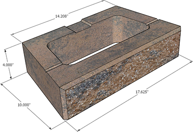 GeoStone Landscape Block - Dimensions