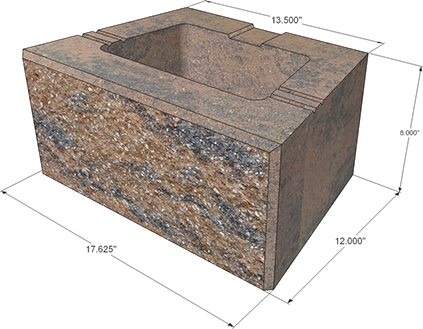 GeoStone Standard Block - Dimensions
